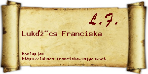 Lukács Franciska névjegykártya